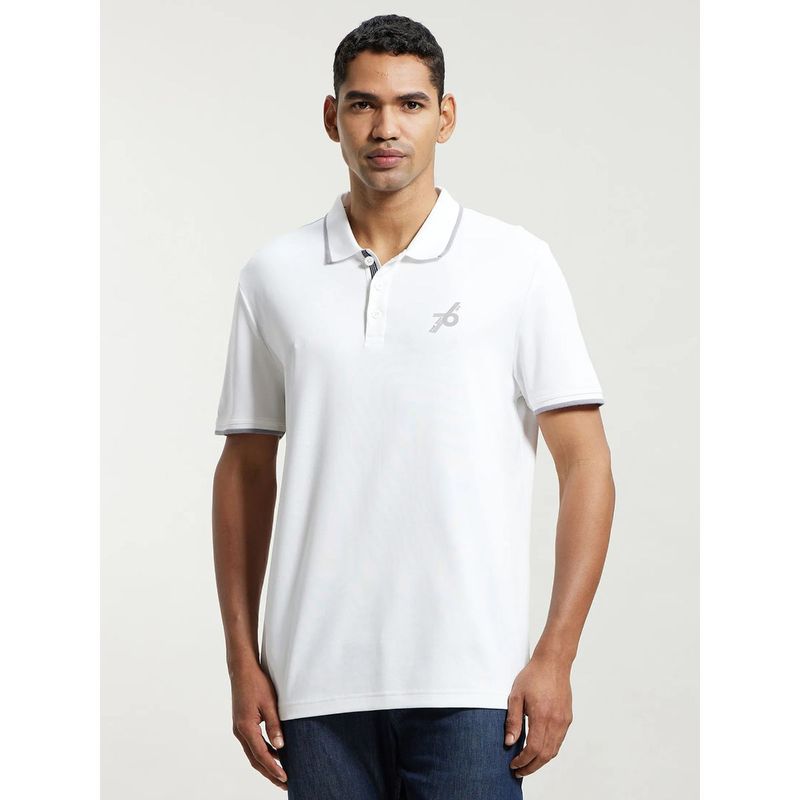 Jockey 3911 Men Super Combed Cotton Rich Solid Half Sleeve Polo T-Shirt - White (L)