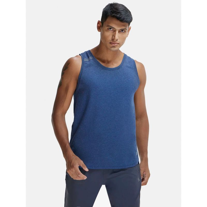 Jockey MV06 Men Super Combed Cotton Solid Active Wear Tank Top - Navy Melange (S)