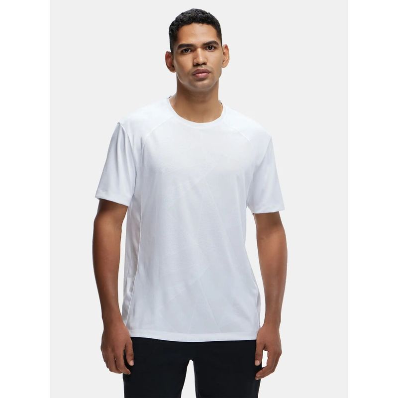 Jockey MV15 Men Microfiber Fabric Half Sleeve Active Wear T-Shirt - White (L)