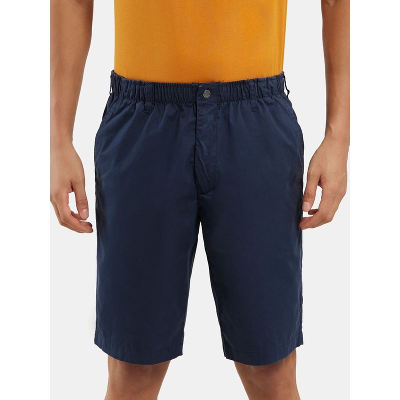 Jockey 1203 Men Super Combed Mercerised Cotton Woven Straight Fit Shorts - Navy (M)