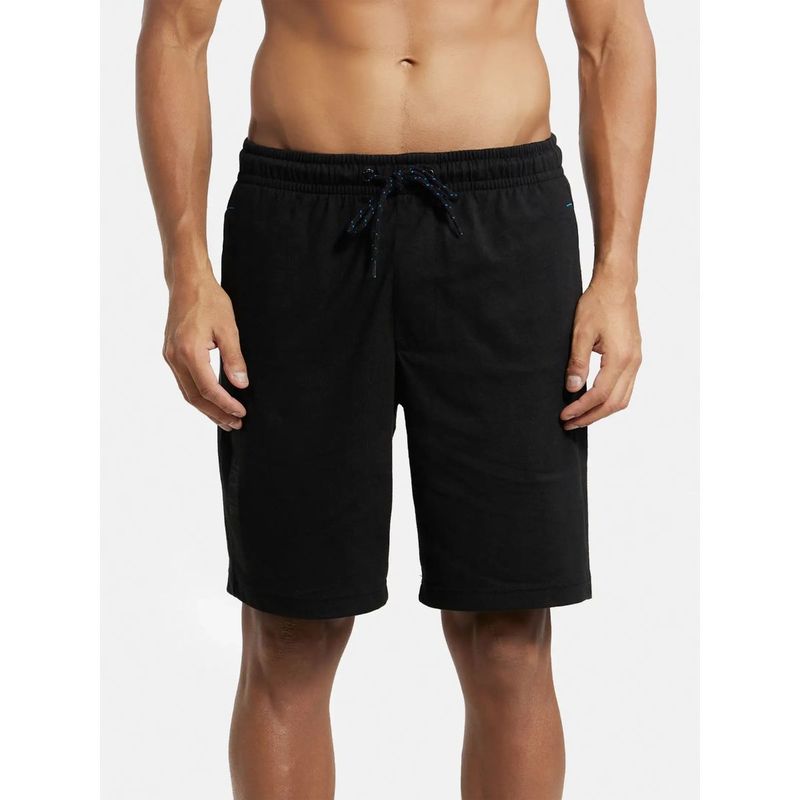 Jockey AM12 Men Super Combed Cotton Straight Fit Shorts - Black (L)