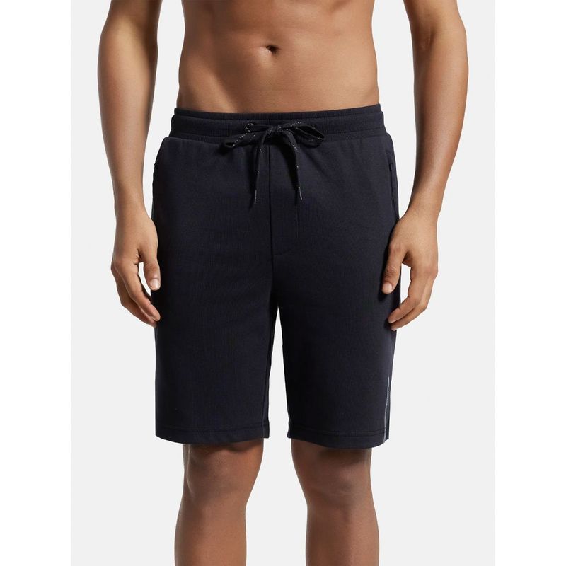 Jockey AM14 Men Super Combed Cotton Rich Straight Fit Shorts - Black (2XL)