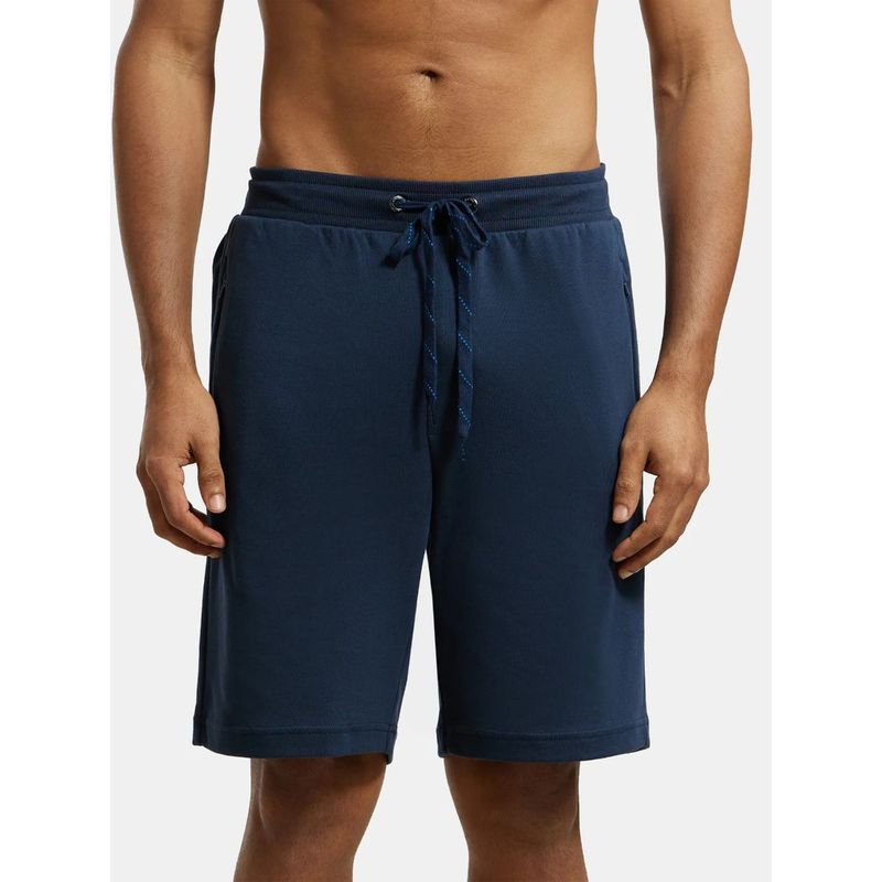 Jockey AM14 Men Super Combed Cotton Rich Straight Fit Shorts - Navy (2XL)