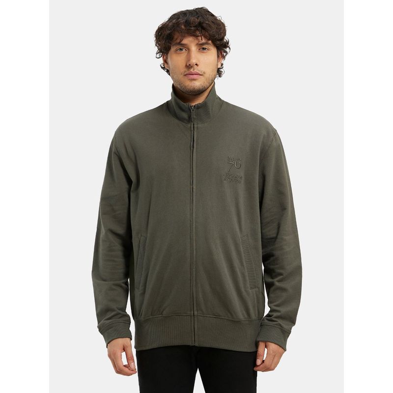 Jockey 2730 Men Super Combed Cotton French Terry Jacket - Deep Olive (M)