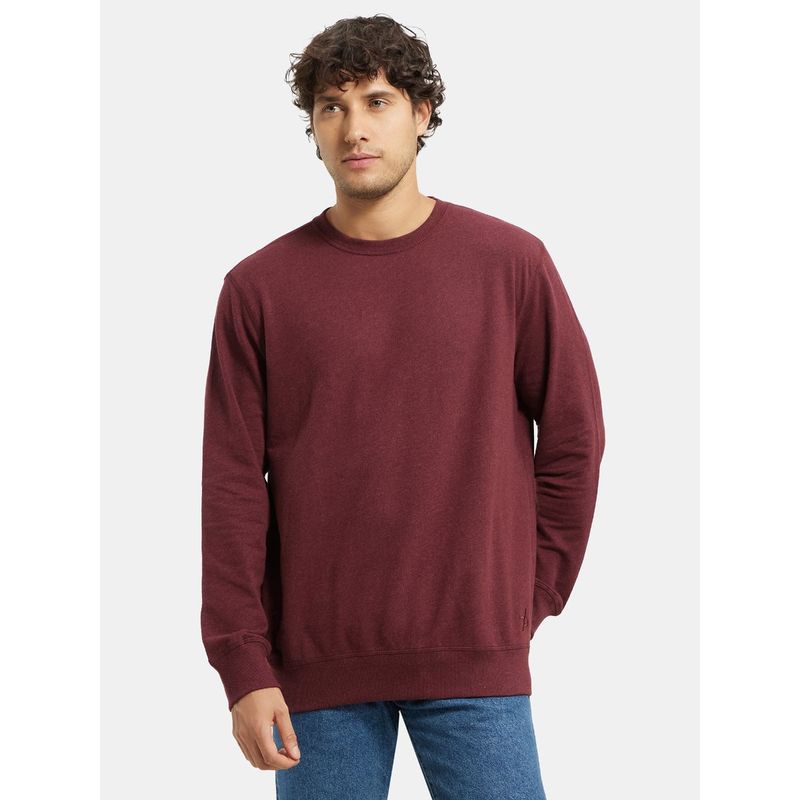 Jockey 2716 Men Super Combed Cotton French Terry Solid Sweatshirt - Burgundy (L)