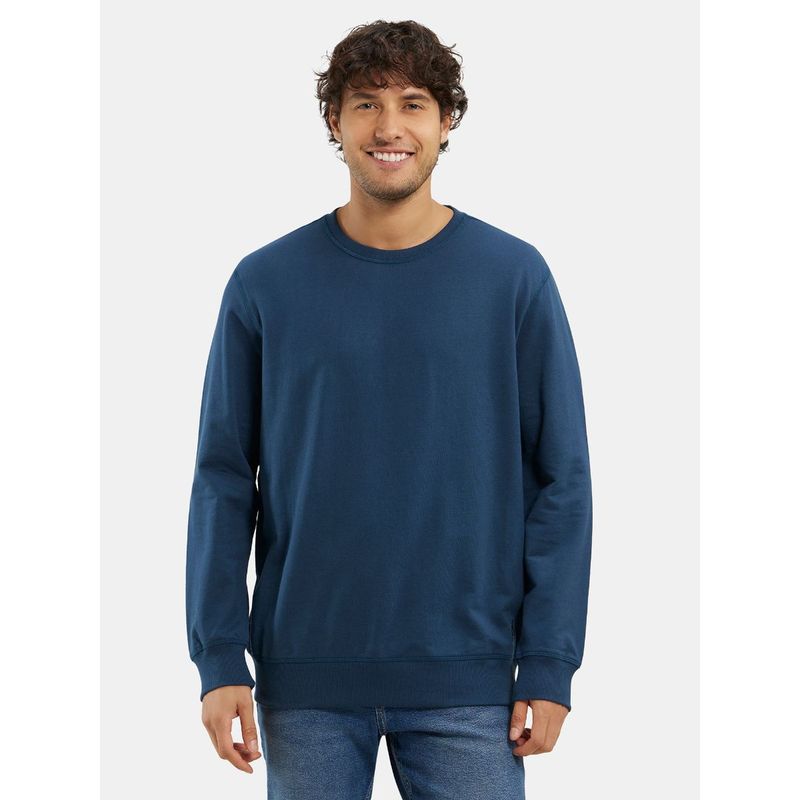 Jockey 2716 Men Super Combed Cotton French Terry Solid Sweatshirt - Petrol (S)
