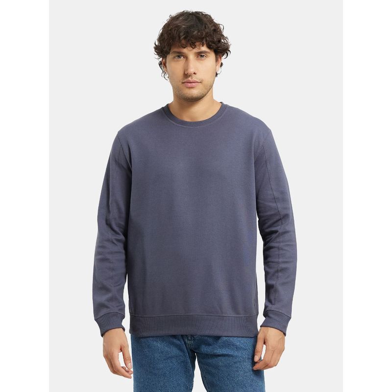 Jockey AM48 Men Super Combed Cotton Rich Pique Sweatshirt - Odyssey grey (M)