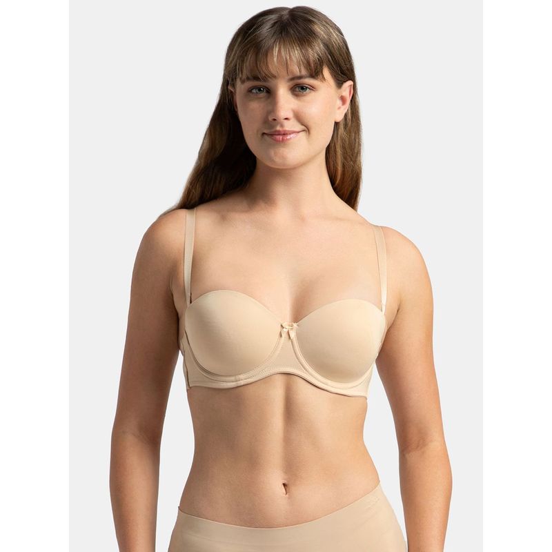 Jockey 1831 Women Under-Wired Padded Full Coverage Multiway Styled Strapless Bra Nude (34B)