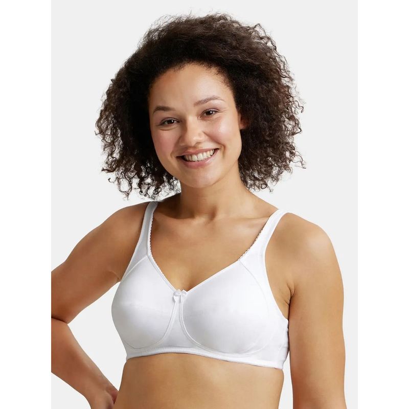 Jockey 1841 Wirefree Non Padded Soft Touch Microfiber Elastane Minimizer Bra- White (42C)