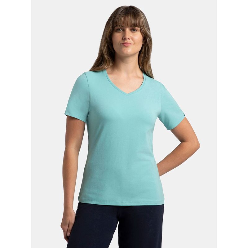 Buy Jockey 1359 Women Super Combed Cotton Elastane Solid V Neck T
