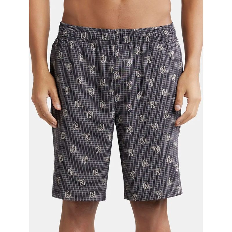 Jockey RM01 Men Super Combed Cotton Elastane Regular Fit Shorts - Graphite (S)