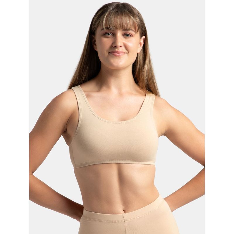 Jockey 1582 Women's Cotton Elastane Slip On T-Shirt Bra with Stay Fresh Treatment -Nude (XL)