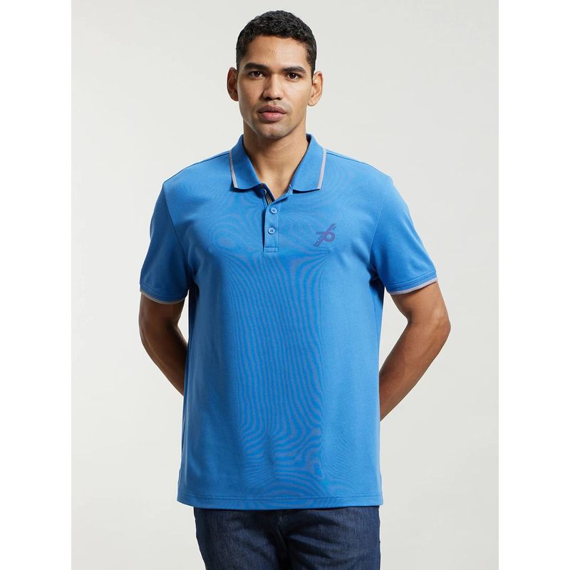 Jockey 3911 Mens Super Combed Cotton Rich Solid Half Sleeve Polo T-Shirt Bright Cobalt (M)
