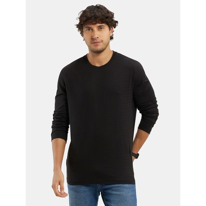 Jockey IM22 Mens Super Combed Supima Cotton Solid Round Neck Full Sleeve T-Shirt Black (L)