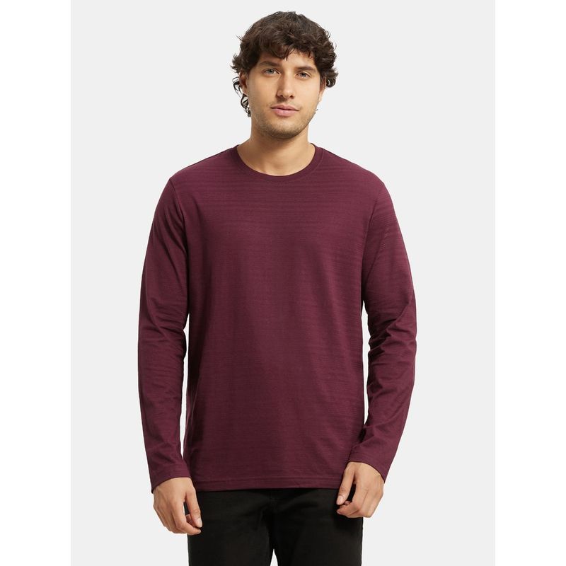 Jockey IM22 Men Super Combed Supima Cotton Solid Round Neck T-Shirt - Wine Tasting (M)