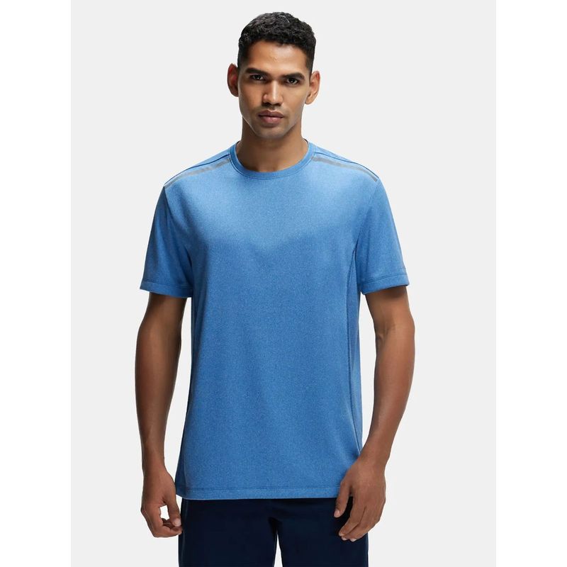 Jockey MV35 Men Recycled Microfiber Elastane Active Wear T-Shirt - Move Blue (M)