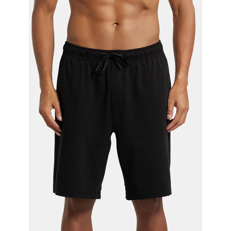 Jockey AM37 Men Super Combed Cotton Rich Mesh Elastane Shorts - Black (M)