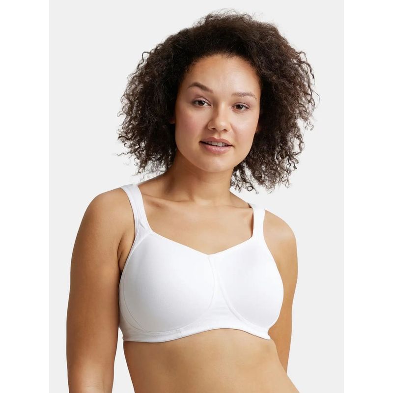 Jockey FE78 Women Wirefree Padded Cotton Full Coverage Plus Size Bra - White (38D)