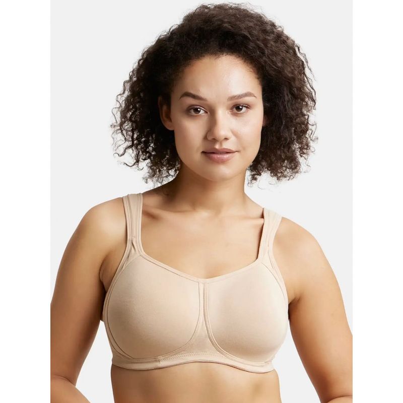 Jockey FE78 Women Wirefree Padded Cotton Full Coverage Plus Size Bra - Light Skin (36D)