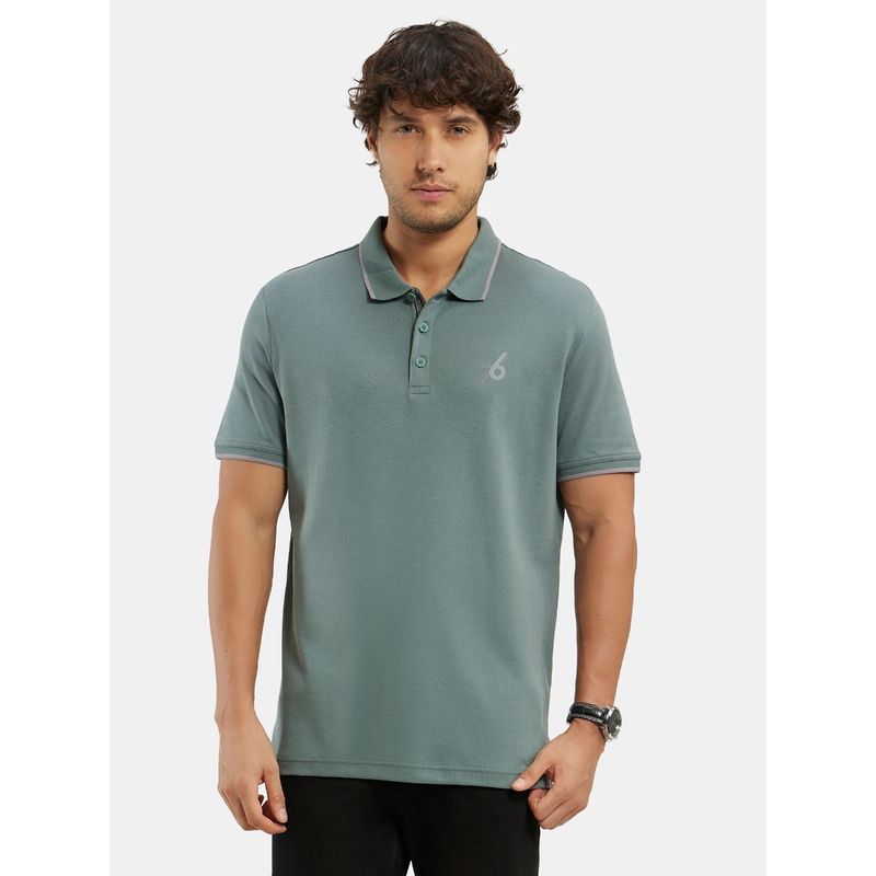 Jockey 3911 Men Super Combed Cotton Rich Solid Half Sleeve Polo T-Shirt-Balsam Green (M)