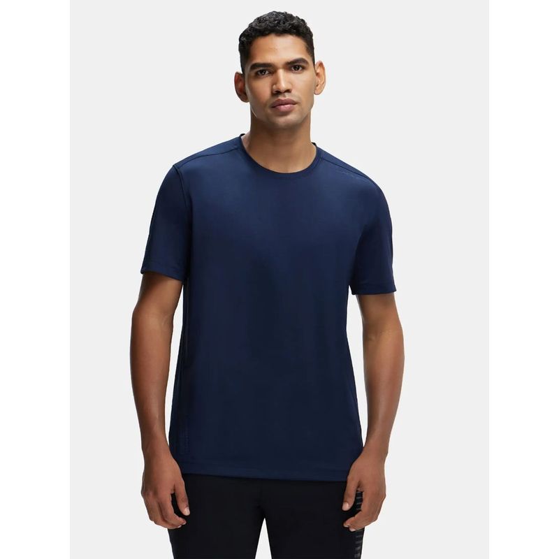 Jockey MV37 Men Recycled Microfiber Elastane Active Wear T-Shirt - Navy (XL)