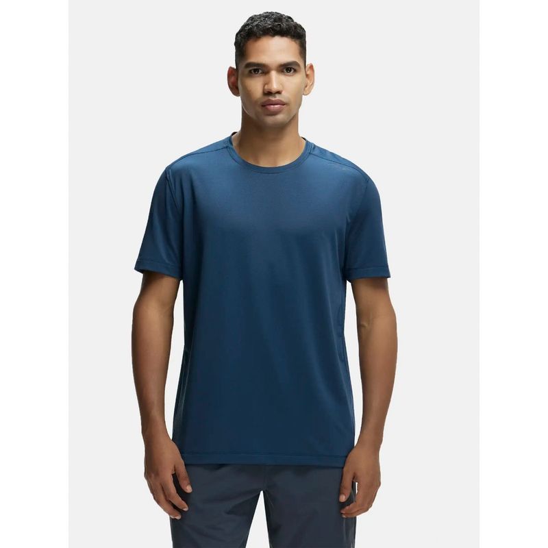 Jockey MV37 Men Recycled Microfiber Elastane Active Wear T-Shirt - Mid Night Navy (S)