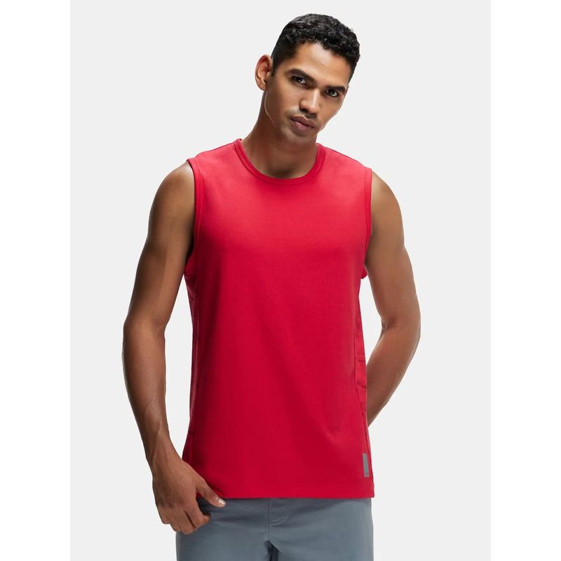 Jockey MV13 Men Super Combed Cotton Active Wear Muscle Tee - Team Red (S)