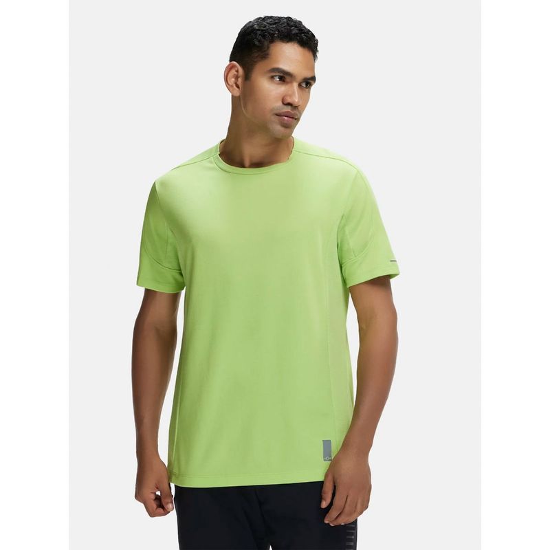 Jockey MV01 Men Super Combed Cotton Blend Solid Active Wear T-Shirt - Green Glow (L)
