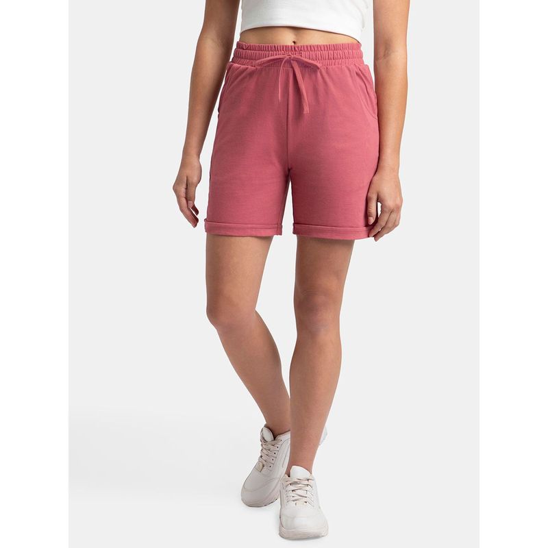 Jockey AW23 Womens Super Combed Cotton Rich Regular Fit Shorts - Rose Pink (L)