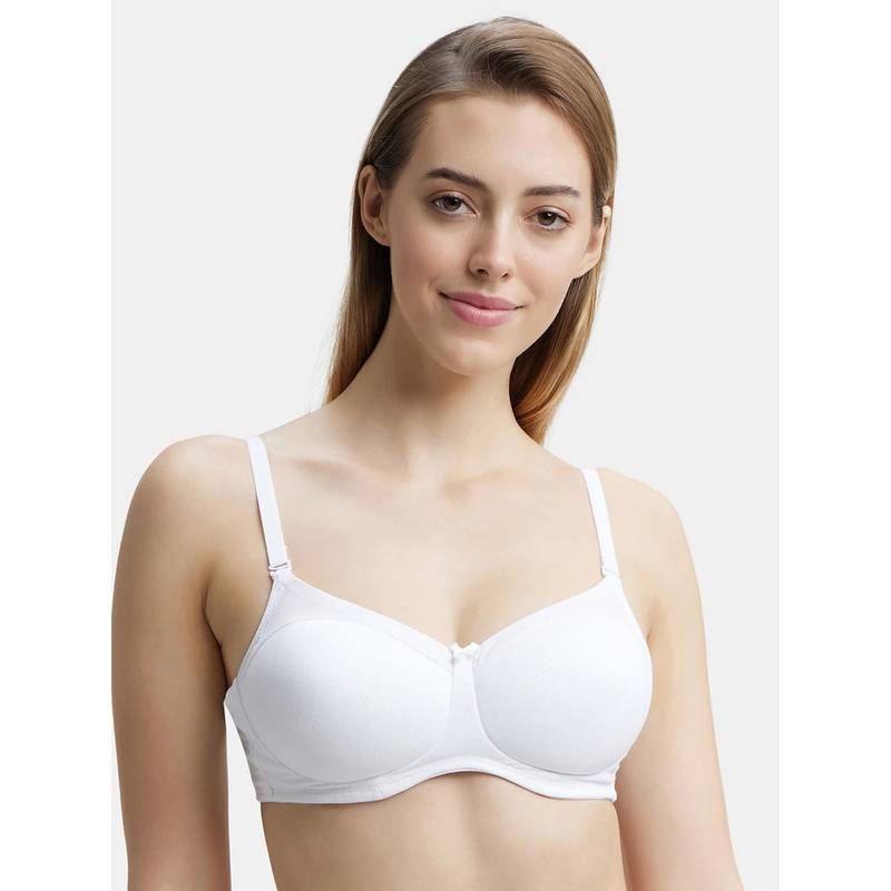 Jockey FE86 Wirefree Padded Cotton Elastane Multiway T-Shirt Bra - White (42B)