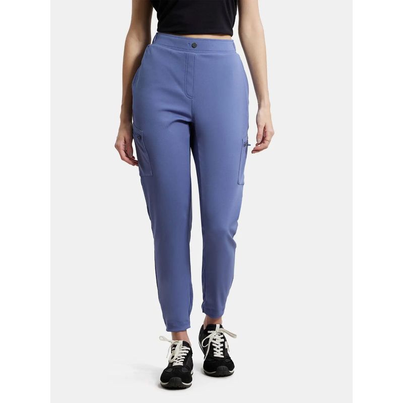 Jockey IW26 Womens Microfiber Fabric Regular Fit Solid Pants - Topaz Blue (S)