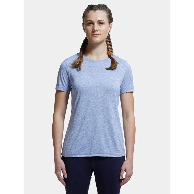 Jockey MW71 Women Microfiber Polyester Relaxed Fit Solid Round Neck T-Shirt-Even Tide (S)