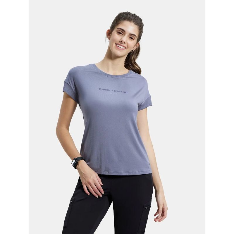 Jockey IW13 Womens Micro Modal Elastane Printed Round Neck T-Shirt - Country Blue (XL)