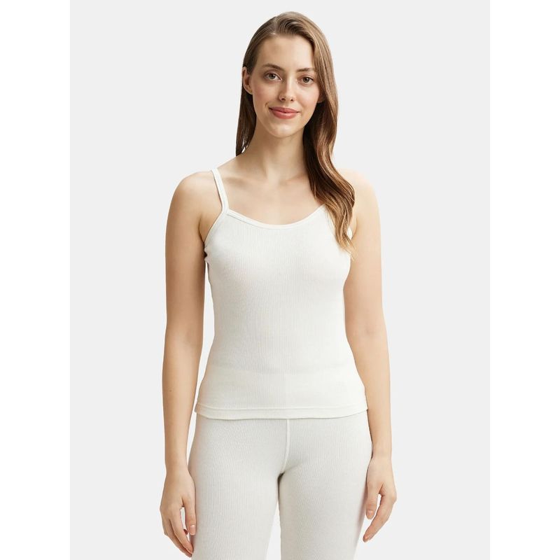 Jockey Off White Thermal Spaghetti Top Style Number-2501 - L