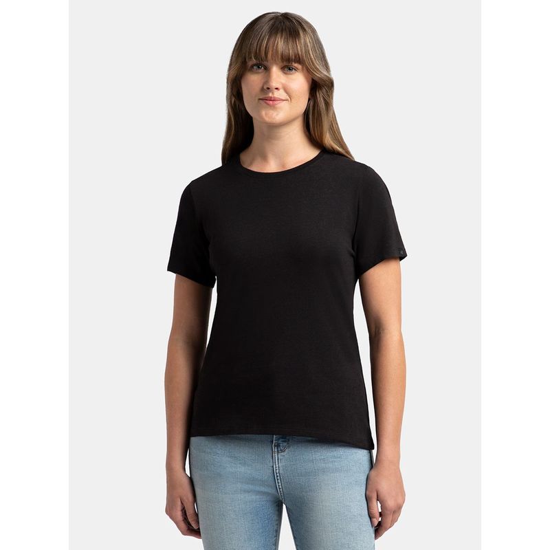 Jockey Black Round Neck T-Shirt Style Number-1515 - (XXL)