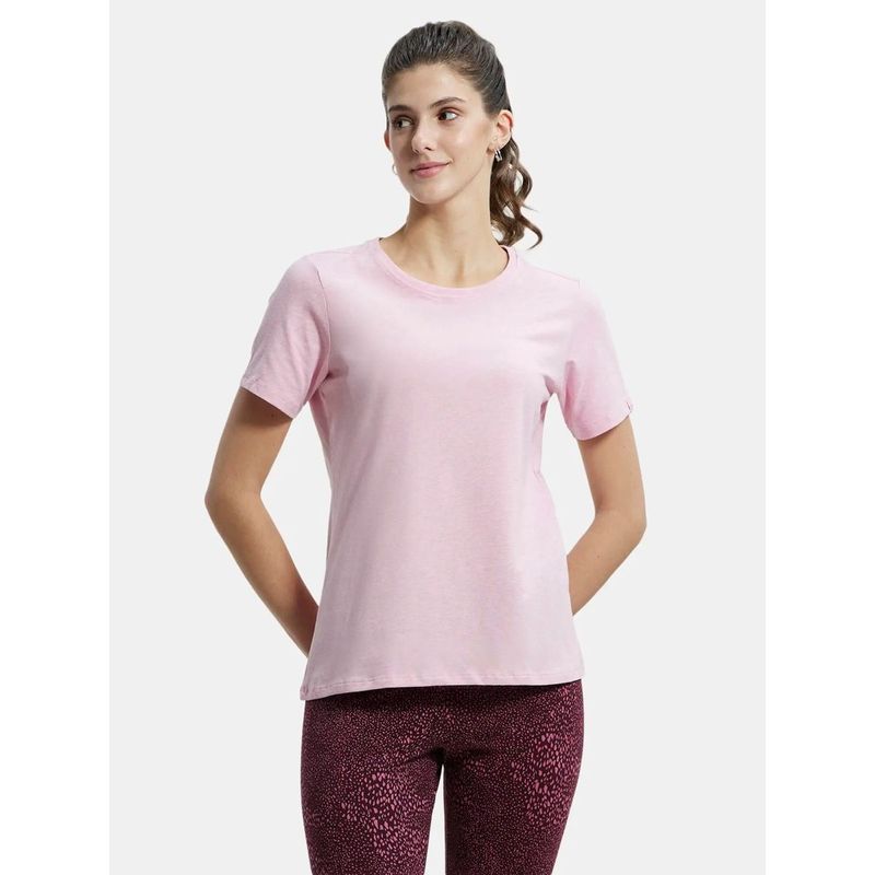 Jockey Pink Lady Melange Round Neck T-Shirt Style Number-1515 - (S)