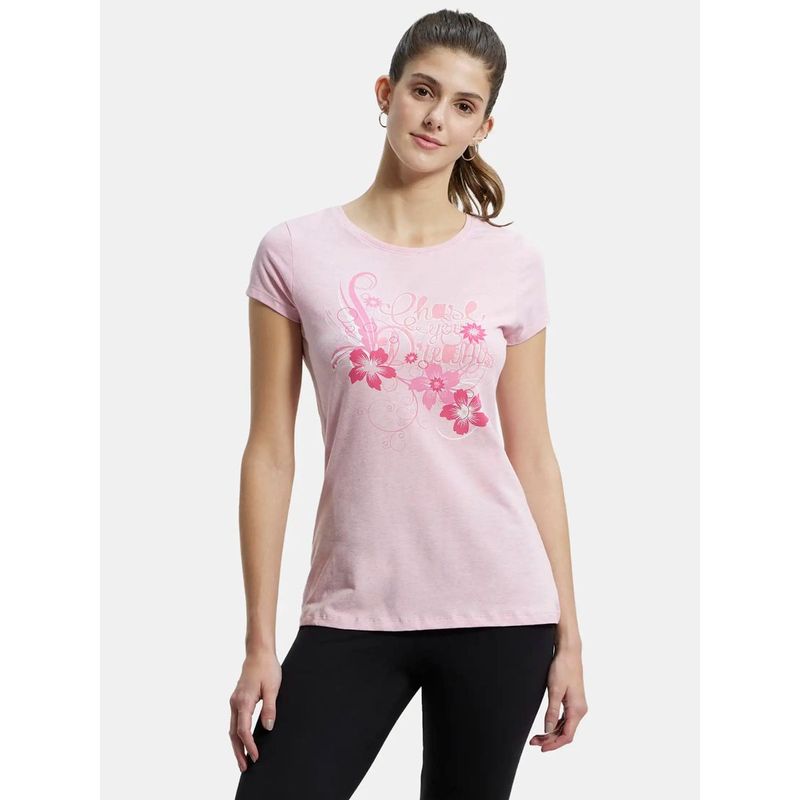 Jockey Pink Lady Melange Print048 Graphic T-Shirt Style Number-1361 - S