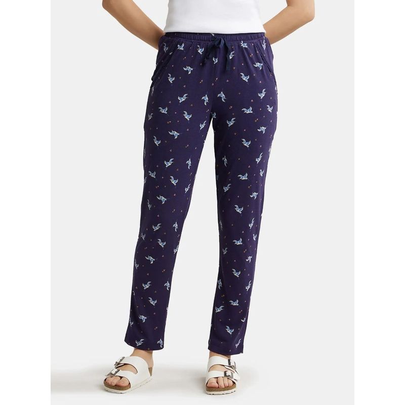 Jockey Classic Navy Assorted Prints Knit Lounge Pants Style Number-RX09 - (L)