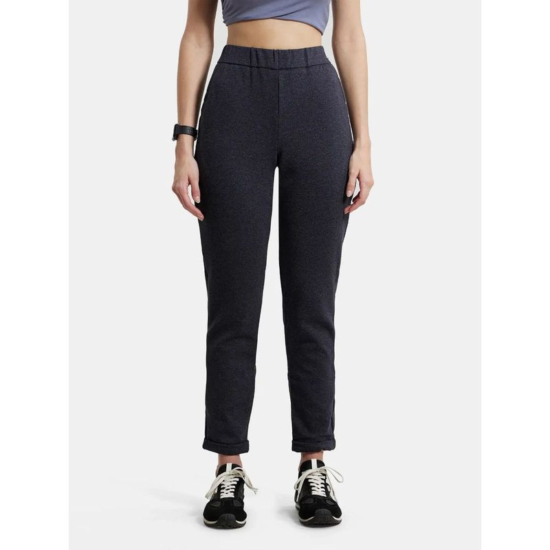 Jockey IW06 Women Rayon Polyester Elastane Stretch Slim Fit All Day Pants-Navy Blazer (S)