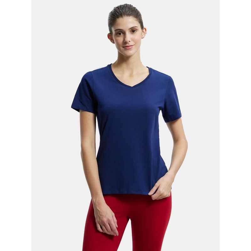 Jockey Imperial Blue V-Neck Tee Style Number-1359 - (S)
