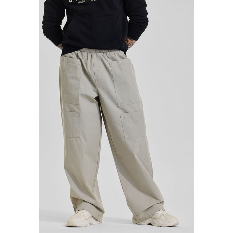 Snitch White Solid Casual Cargo Pant (34)