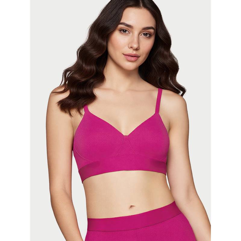 Enamor Pink The Flex T-Shirt Bra for Padded, Wire-Free, Cotton Everyday Bra (34C)