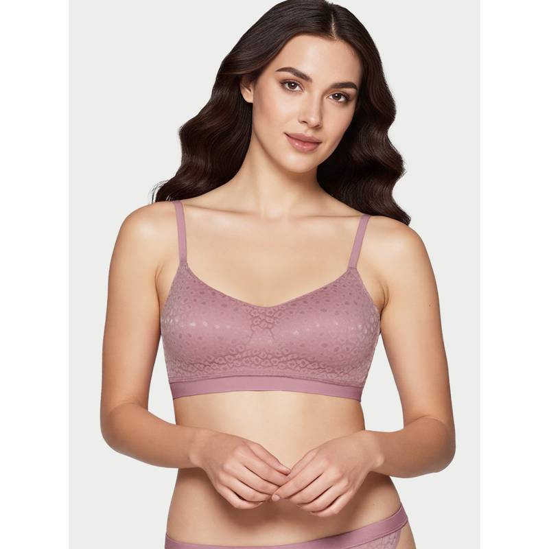 Enamor Lit Balconette Padded, Wire-Free Lace Jacquard On Cups Bra (M)