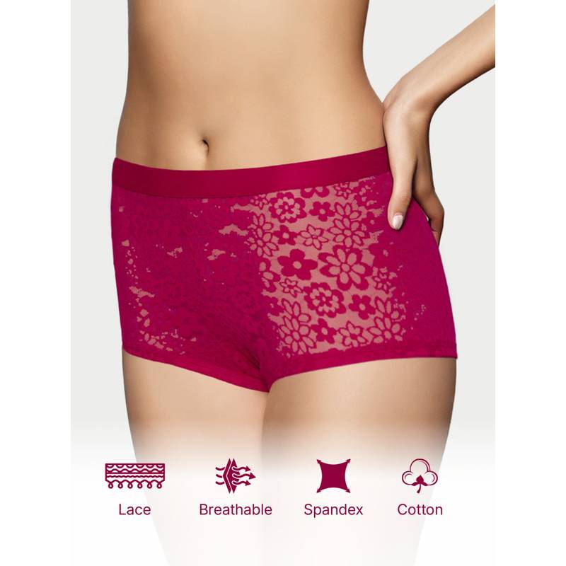 Enamor Red Lace Boy shorts (XS)