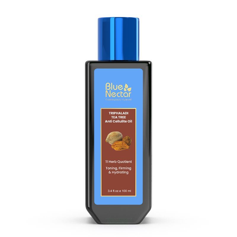 Blue Nectar Ayurvedic Slimming Oil, All Natural Body Massage Oil with Tea Tree Oil & Ginger Oil, Cellulite Oil for Women & Men (100ml)