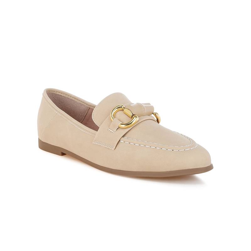 Rag & Co Beige PU Casual Women Loafers (EURO 36)
