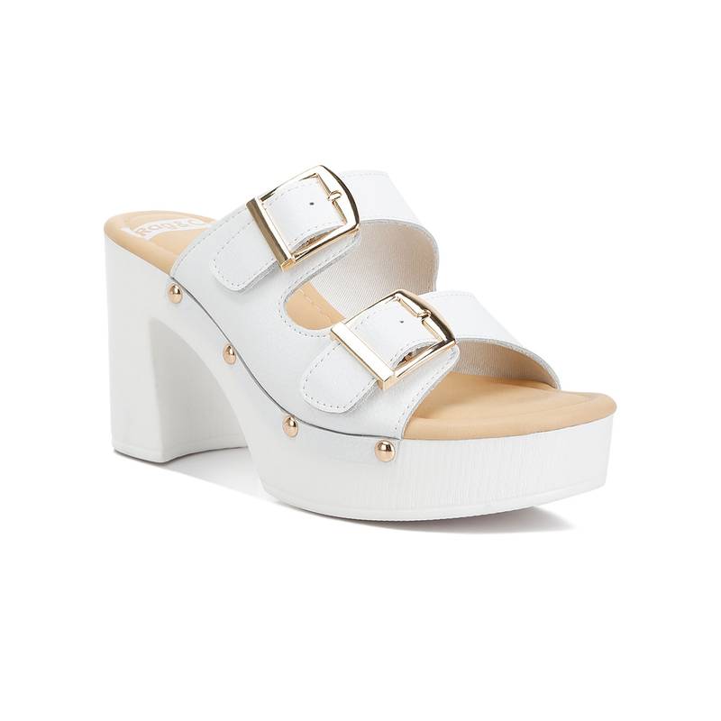 Rag & Co White Canvas Casual Women Heels (EURO 39)