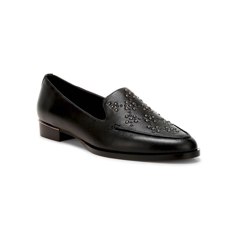 Rag & Co Black Leather Casual Women Loafers (EURO 37)