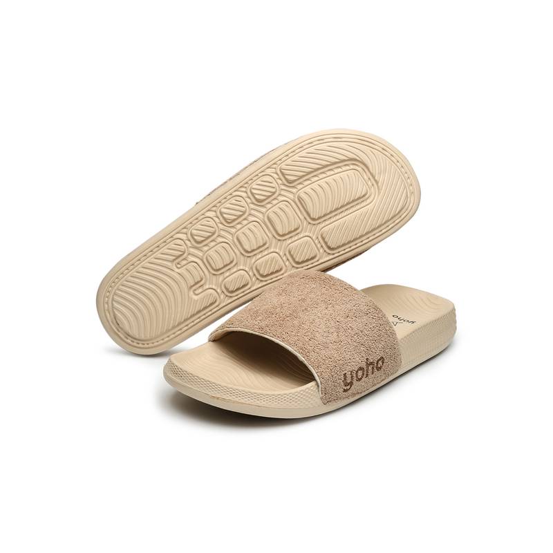 Yoho Beige Textile Casual Women Sliders (UK 4)