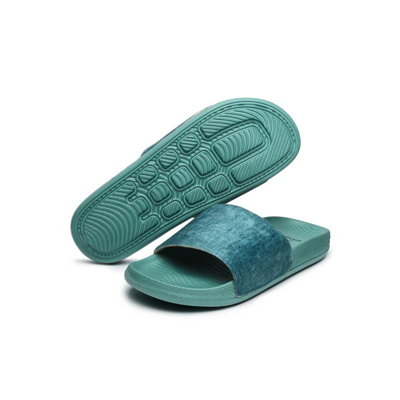 Yoho Green Fabric Casual Women Sliders (UK 4)
